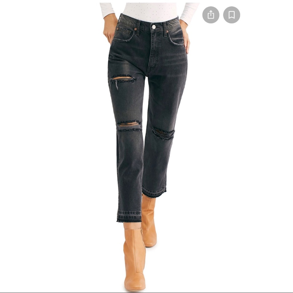 Free People Lita Crop Straight Leg Jeans Size 28 - Picture 7 of 8